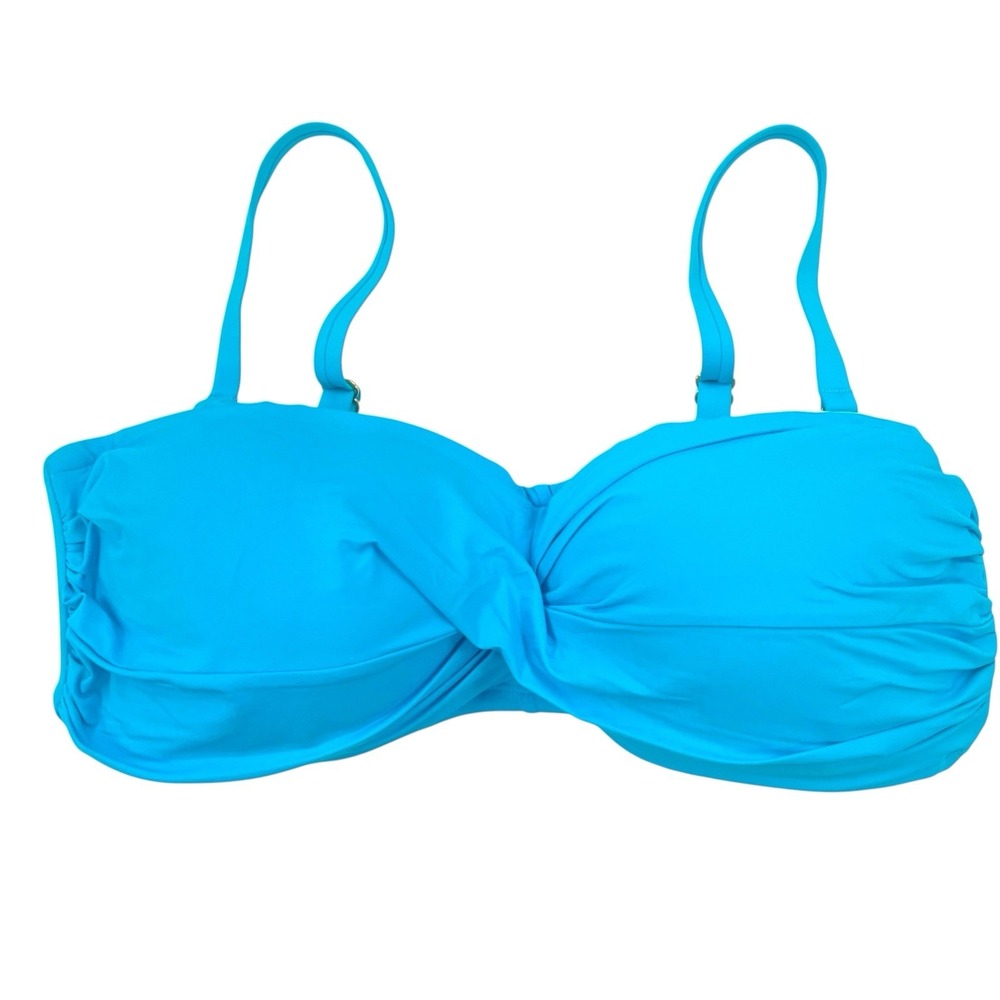 La Blanca Women's Size 36D Delux Cup Blue Island Goddess Bikini Top Padded‎ NWT